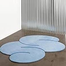 Oregelbunden form linje områdesmatta, ultramjuk söt matta, halkfri tvättbar modern geometrisk matta för hem kontor flicka lekrumsmatta (färg: blå, storlek: 80 x 120 cm (31,5 x 47,2 tum)