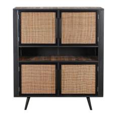 Nordic Rattan sideboard with 4 doors and 3 drawers