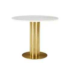 Tom Dixon - Tube Table, Rund toppskiva i marmor Ø90 - Vit - Matbord - Vit - Metall/Sten - White