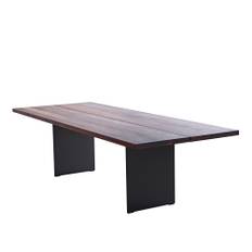 Dk3 - dk3_3 Table, Skiva: Tvålad ek, Underrede: Svart pulverlackerat stål, 200 x 100 cm - Matbord