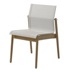 Gloster - Sway Teak Stacking Chair White/White - Matstolar - Metall/Trä/Plast
