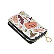 linqin Liten RFID-korthållare riskfri fickväska dam RFID-kort organiserare plånbok för resor halloween element, Halloween-element, one size, Klassisk