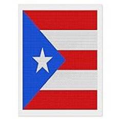 Puerto Rico flagga diamant 5D målning rund full borr gör-det-själv digital konst bild för nybörjare vuxna stil