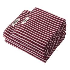 Tekla - Terry Towel - Striped - Red Rose 50x90 - Handdukar och badlakan