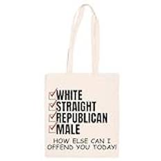 White Straight Republican Male Beige Totebag Shopping Bag Återanvändbar