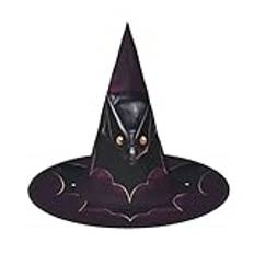 Siulas Halloween häxa hatt kostym häxor hattar för kvinnor, svart spöke fladdermus häxa keps tillbehör för julfest, svart