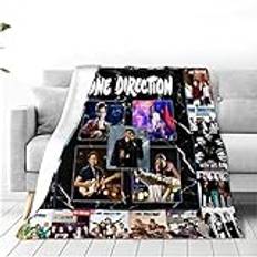 One Direction-filtar 10-årsjubileum klassisk mjuk flanell överkast bekväm varm fleecefilt för soffa tryckt filt 127 x 102 cm (stilar -2)