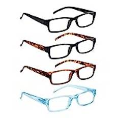 TERAISE Unisex blå ljusblockerande mode läsglasögon, Blandad färg, 3X