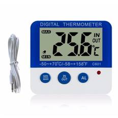 Digital kyltermometer med larm och max min temperatur Lättläst LCD-skärm Digital kyl-frystermometer för inomhus utomhusC[C]