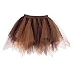Boland 01769 – Premium petticoat, brun taupe, 3-lagers kjol, stretchig linning, minikjol av tyll, steampunk, kostym, karneval, temafest