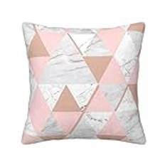 EgoMed Grå och rosa roséguld marmor diamant, kuddfodral, dekorativt kuddöverdrag manchester kuddöverdrag för sovrum soffa, 40 cm