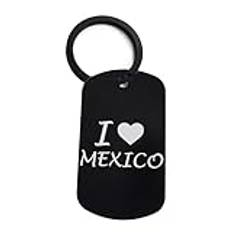 Lauthings I Love Mexico, nyckelring nyckelring stift ståletikett, nyckelhållare, Svart, en storlek