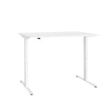 Herman Miller - Nevi Desk 120 cm Top Natural Walnut, Underst Black, Wood Screw Fixing, None Acces Detail, Power Schuko - Skrivbord
