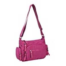 ETORRY Crossbody väska för kvinnor nylon lätt vardaglig axelväska handväska bokväska vattentät messengerväska., fuchsia, M