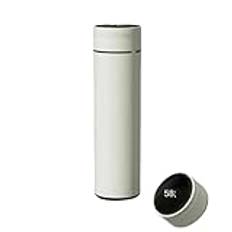 YIMAIZYY Kopp 500 ml smart vattenflaska rostfritt stål termos temperaturvisning läckagesäker vakuumflaskor kaffekopp mjölkmugg – 480 ml – vit