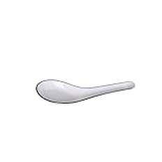 HJHIKJK Mattallrik White With Black Edge Dinner Plate Ceramic Kitchen Tray Food Dishes Rice Salad Noodles Bowl Soup Kitchen Cook Tool(Color:Small Spoon)