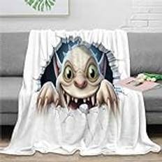 ARTSDIYS 3D överkast monster filt djur sängkläder 3D digitalt tryck jul födelsedagspresent fluffig dekoration filt för soffa, fåtölj, soffa och säng 127 x 152 cm (50 x 60 tum)