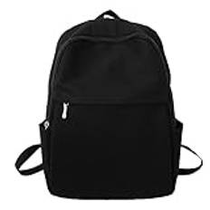 MOEIDO ryggsäckar för kvinnor Female Pack Women Laptop Backpack Shoulder Back Bag Solid Color Backpacks for Girls(Schwarz)