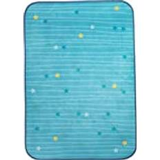 HABA 303861 – matta stjärnhimmelsblå barnmatta med stjärnor, mjuk spelmatta 90 x 130 cm, filtbaksida med halkskyddspappar, 30 °C skonsam tvättbar