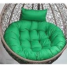Egg Chair Cushions Replacements 6” Thicken Swing Chair Cushion Round Hammock Chair Seat Cushion,Garden Hanging Cushion Replacement with Headrest Pillow(Green,100CM/39.3inch)