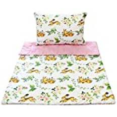 ECO Naturlig bomull baby sängkläder set säng täcke + kudde (täcke 120 x 150 cm + kudde 40 x 60 cm, rosa)
