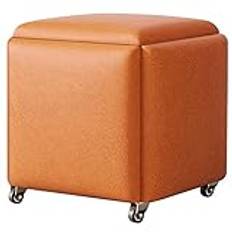 5 i 1 förvaringspall Magic Cube - Multifunktions kökssoffastol med hjul och stoppad sits, stapelbar och metallram - mångsidig förvaringslösning Warm life