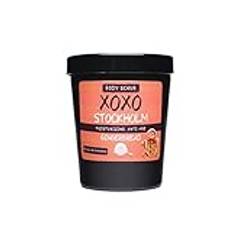 XOXO | Exfolierande kroppsskrubb för inåtväxande hår | Anti-celluliter Rening | Berikat med sheasmör | Vegan NO SLS NO Parabener | För alla hudtyper 1 x 200 ml (pepparkakor)