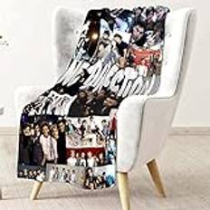 One Direction-filtar 10-årsjubileum klassisk mjuk flanell överkast bekväm varm fleecefilt för soffa tryckt filt 127 x 102 cm (stilar -1)