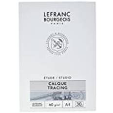 Lefranc Bourgeois 301343 Studio transparent papper – block 30 ark – A4, 60 g/m², slätt transparent pergamentpapper, utskrivbart och för tekniska ritningar med penna, markörer och fineliners