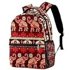 Lätt ryggsäck sömlös elefanter röd religion tro klassisk vardaglig dagväska