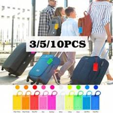 1pc Colorful PVC Luggage Tag, Insert Type Soft Transparent Rubber Tag, Check-In Tag, Waterproof,Anti-Lost Tag Luggage Tags Suitcases Plastic Travel Ba