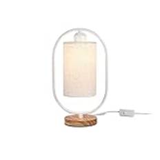 NVNVNMM Bordslampa Nordic minimalist bedroom bedside table lamp home wooden base LED night light(White)
