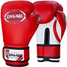 Farabi Sport barn boxningshandskar 6, 8 oz Junior Muay Thai handskar ungdom kickboxning sparring boxningssäck träningshandskar (röd, 6 oz)
