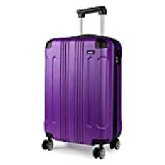 KONO Kabinväska Styvt handbagage ABS 55 x 35 x 20 Resväska med 4 hjul 33L resväska, Lila, 55x35x20 cm, Fortsätt