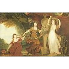 LynSet oljemålning vintage konsttryck kanvas väggkonst bilder studie för de tre döttrar till Sir William Montgomery av Joshua Reynolds retro väggaffisch för väggdekor 60 x 90 cm