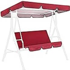 Patio Swing Canopy Cover Set | Swing Ersättnings Toppskydd + Swing Kuddfodral | 2/3-sits gungande ersättningstoppskydd för uteplats, gunga, trädgård, gunga utomhus