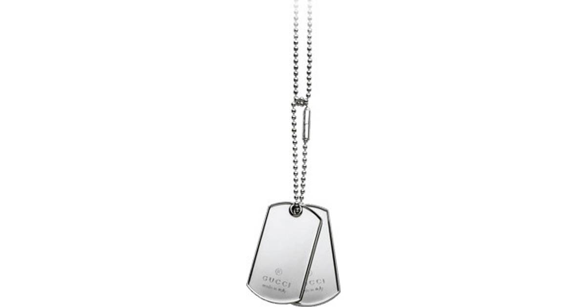 Gucci Dog Tag Necklace - Silver (1 butiker) • Priser »
