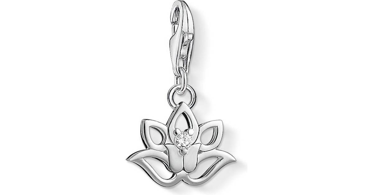 Thomas Sabo Charm Club Lotus Flower Charm Pendant - Silver/White