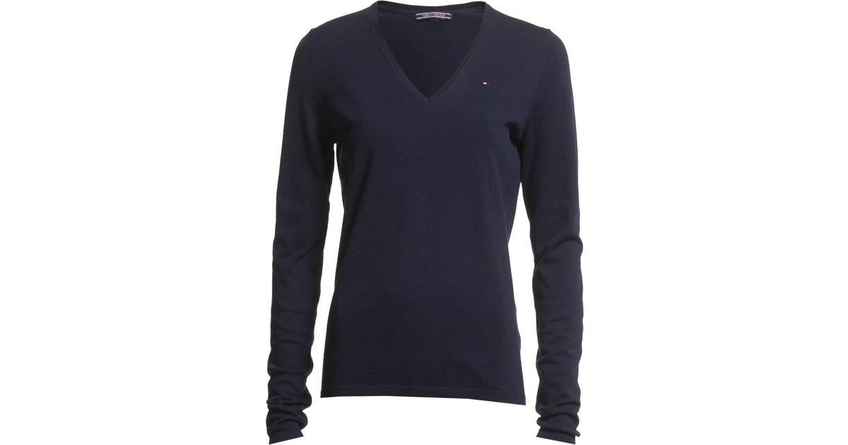 Tommy Hilfiger New IVY V-Neck Sweater - Blue • Se pris