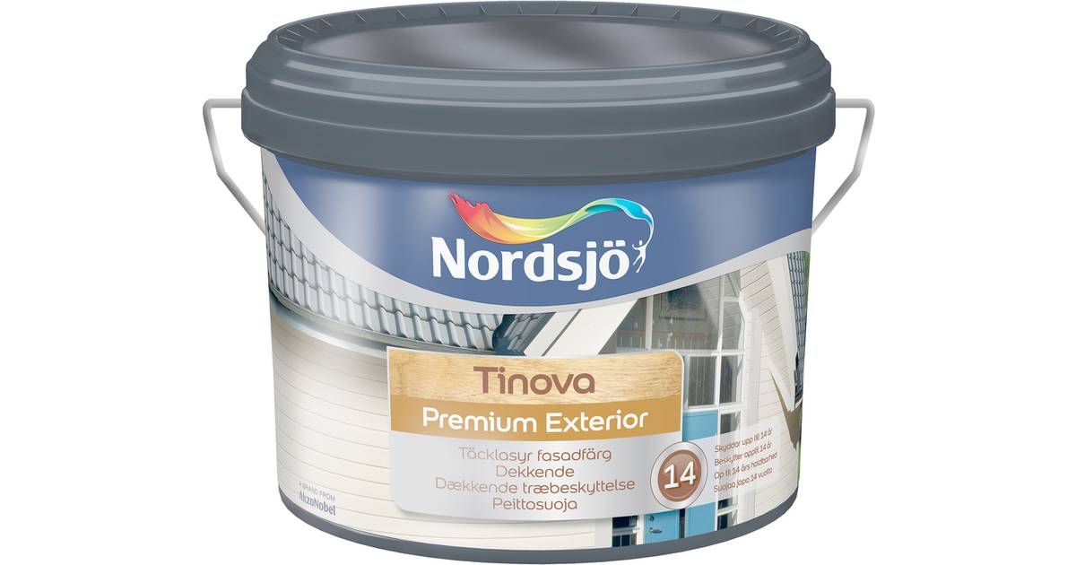 Nordsjö Tinova Premium Exterior Träfasadsfärg Vit 10L • Se priser »
