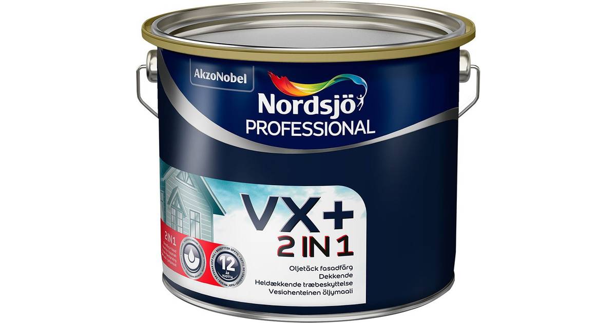 Nordsjö Professional VX + 2 in 1 Träfasadsfärg Svart 10L • Se priser »