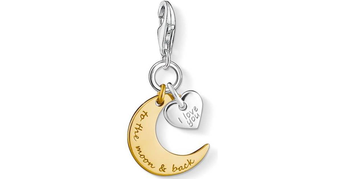 Thomas Sabo Charm Club I Love You To The Moon Heart Charm Pendant -  Gold/Silver