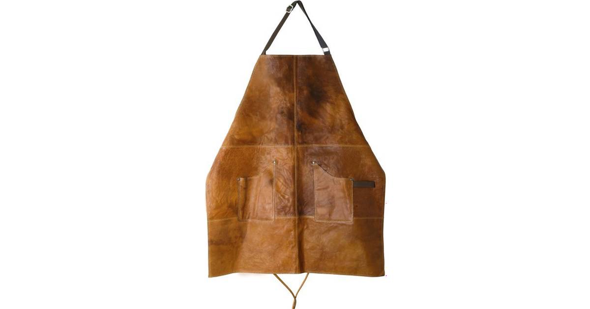 Scandinavian Home Apron Leather Förkläde Brun (78x66cm) • Pris »