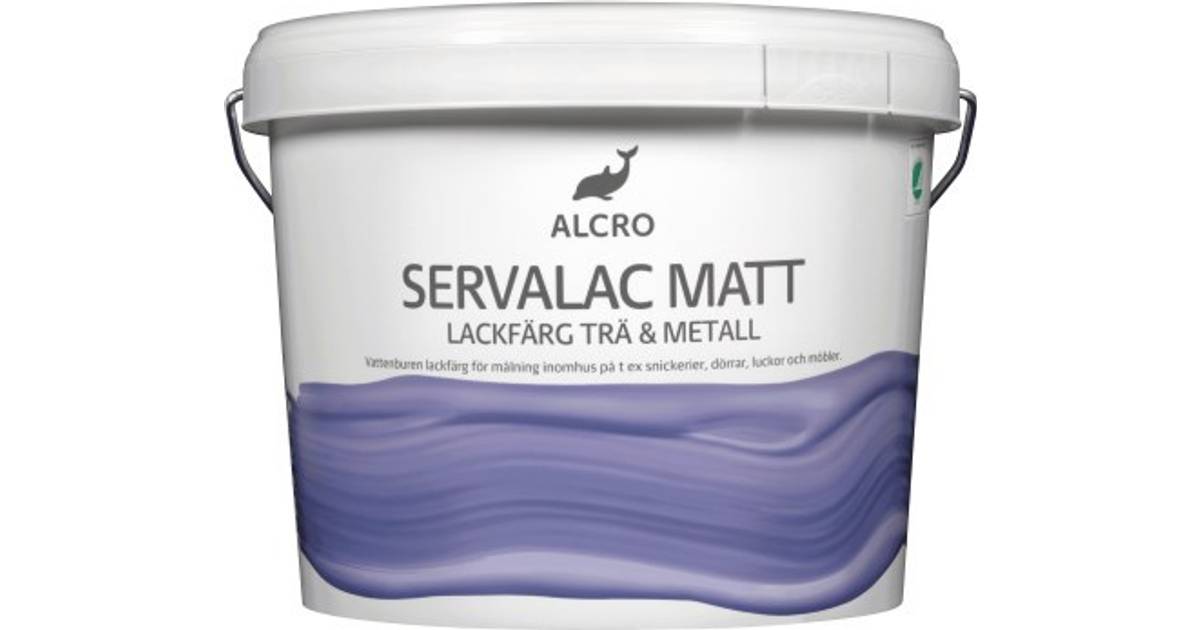 Alcro Servalac Matte Träfärg, Metallfärg Vit 0.5L • Se priser (1 ...