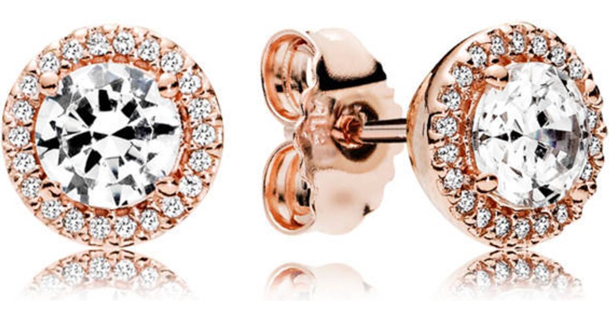 Pandora Classic Elegance Earrings - Rose Gold/Transparent • Se priser »