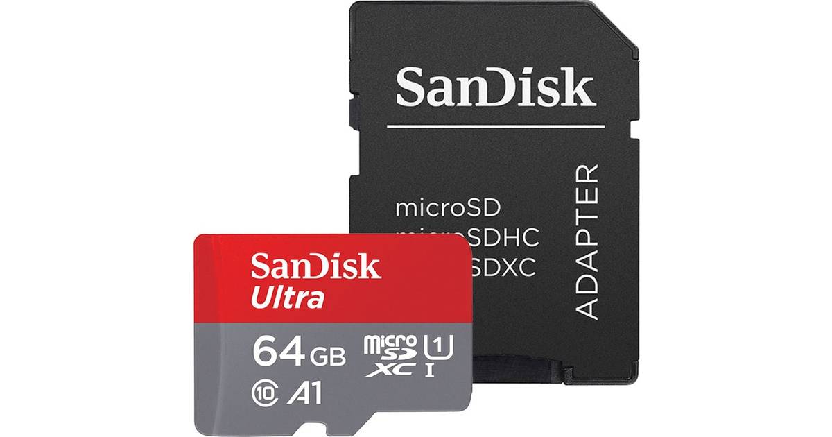 SanDisk Ultra microSDXC Class 10 UHS-I U1 A1 100MB/s 64GB +Adapter • Pris »