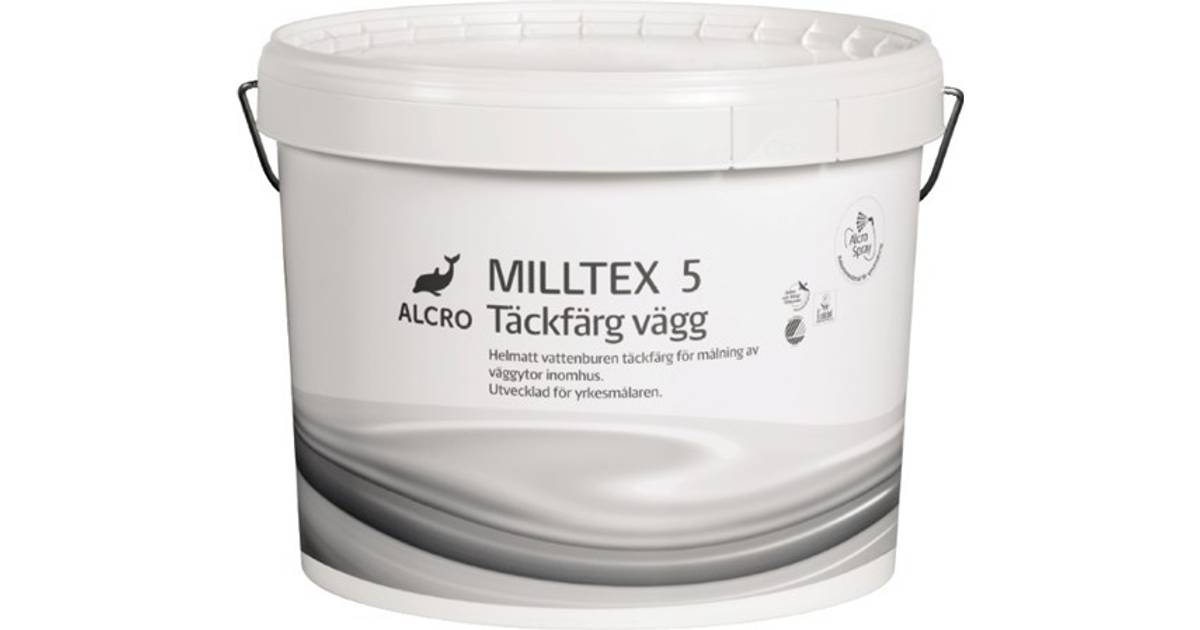 Alcro Milltex 5 Väggfärg, Takfärg Vit 4L • Se priser (1 butiker) »