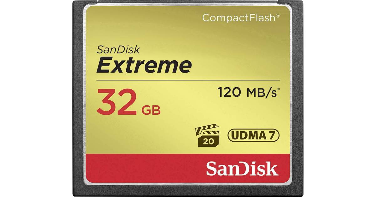 SanDisk Extreme Compact Flash 120MB/s 32GB • Se pris