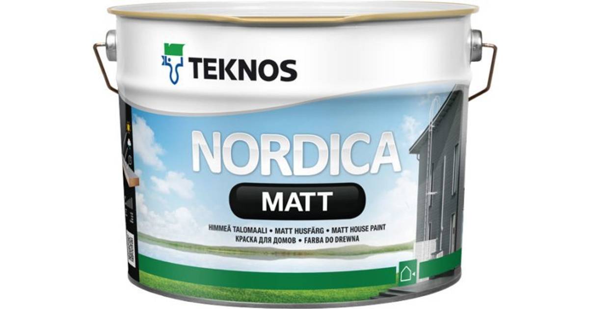 Teknos Nordica Matt Träfärg Svart 9L • Se priser (1 butiker) »