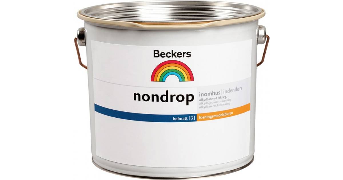 Beckers Nondrop Väggfärg, Takfärg Vit 3L • Se priser (3 butiker) »